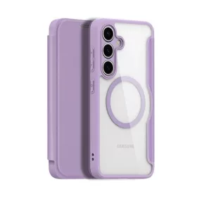   Dux Ducis Samsung S25 DUX DUCIS SKIN X PRO tok álló, bőr hatású FLIP, MagSafe, LILA