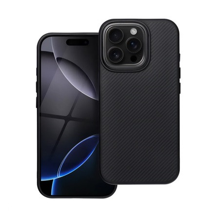 Gigapack iPhone 15 Pro Max GIGAPACK Szilikon telefonvédő ütésállóság, karbon minta, FEKETE