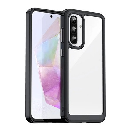 Gigapack Samsung A36 5G GIGAPACK Szilikon telefonvédő ütésállóság, átlátszó hátlap, FEKETE