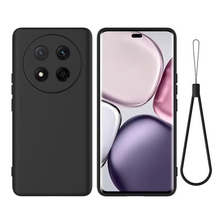 Gigapack Honor Magic7 Lite GIGAPACK Szilikon telefonvédő matt, prémium + kézpánt, FEKETE