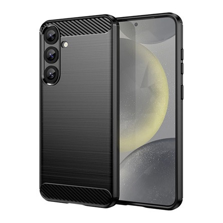 Gigapack Samsung S25 Plus GIGAPACK Szilikon telefonvédő ütésállóság, karbon minta, FEKETE