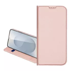   DUX DUCIS iPhone 16e DUX DUCIS SKIN PRO tok álló, bőr hatású FLIP, asztali tartó, RÓZSASZÍN