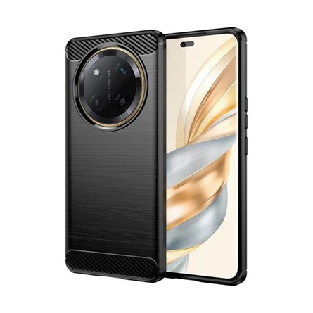 Gigapack Honor Magic7 Lite GIGAPACK Szilikon telefonvédő ütésállóság, karbon minta, FEKETE