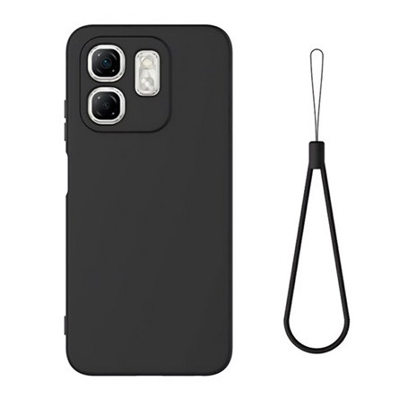 Gigapack Infinix Hot 50i 4G GIGAPACK Szilikon telefonvédő matt, prémium + kézpánt, FEKETE