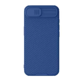   Nillkin iPhone 16e NILLKIN CAMSHIELD PRO szilikon telefonvédő ütésállóság, csíkos, SÖTÉTKÉK