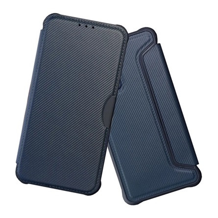gigapack Redmi Note 14 Pro 4G GIGAPACK Tok álló, bőr hatású FLIP, karbon minta, SÖTÉTKÉK