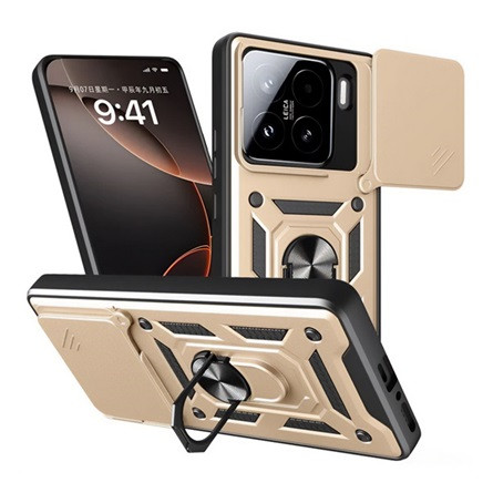 gigapack Xiaomi 15 GIGAPACK Defender szilikon telefonvédő ütésállóság, kameravédő, ARANY