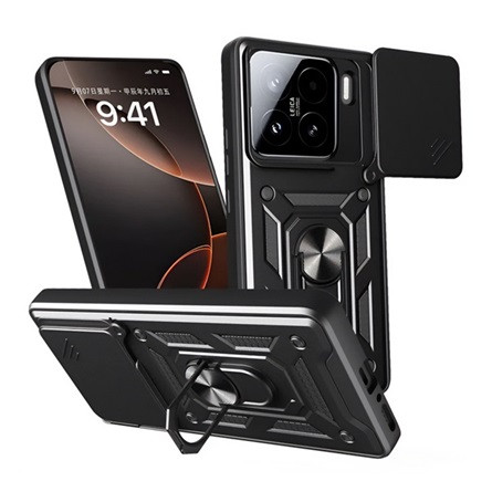 gigapack Xiaomi 15 GIGAPACK Defender szilikon telefonvédő ütésállóság, kameravédő, FEKETE