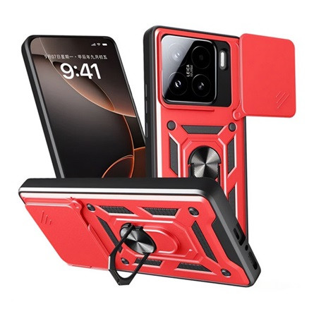 gigapack Xiaomi 15 GIGAPACK Defender szilikon telefonvédő ütésállóság, kameravédő, PIROS