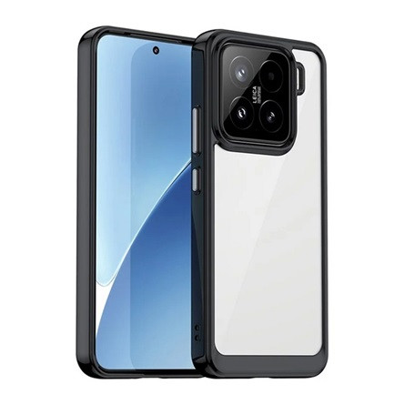 gigapack Xiaomi 15 GIGAPACK Szilikon telefonvédő ütésállóság, átlátszó hátlap, FEKETE