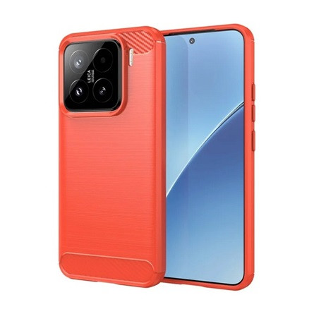 gigapack Xiaomi 15 GIGAPACK Szilikon telefonvédő ütésállóság, karbon minta, PIROS