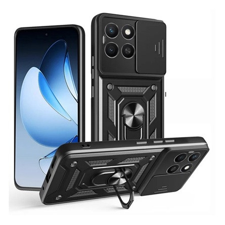 gigapack Honor X8c GIGAPACK Defender szilikon telefonvédő ütésállóság, kameravédő, FEKETE