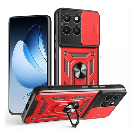 gigapack Honor X8c GIGAPACK Defender szilikon telefonvédő ütésállóság, kameravédő, PIROS