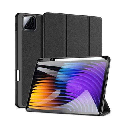 DUX DUCIS Xiaomi Pad 7 Pro DUX DUCIS DOMO tok álló, bőr hatású aktív FLIP, ceruza tartó, FEKETE