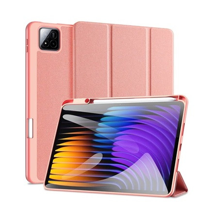 DUX DUCIS Xiaomi Pad 7 Pro DUX DUCIS DOMO tok álló, bőr hatású aktív FLIP, ceruza tartó, RÓZSASZÍN