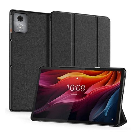 DUX DUCIS Lenovo Tab K11 Plus DUX DUCIS DOMO tok álló, bőr hatású aktív FLIP, textil minta, FEKETE
