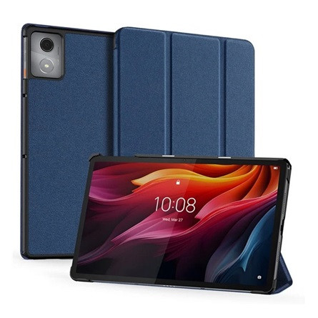 DUX DUCIS Lenovo Tab K11 Plus DUX DUCIS DOMO tok álló, bőr hatású aktív FLIP, textil minta, SÖTÉTKÉK