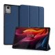 DUX DUCIS Lenovo Tab K11 Plus DUX DUCIS DOMO tok álló, bőr hatású aktív FLIP, textil minta, SÖTÉTKÉK