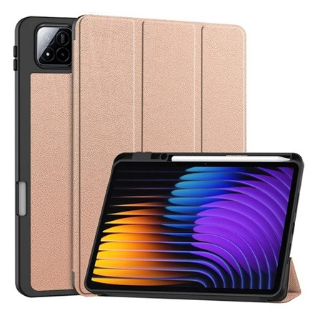 gigapack Xiaomi Pad 7 Pro GIGAPACK Tok álló, bőr hatású aktív FLIP, ceruza tartó, ROZÉARANY