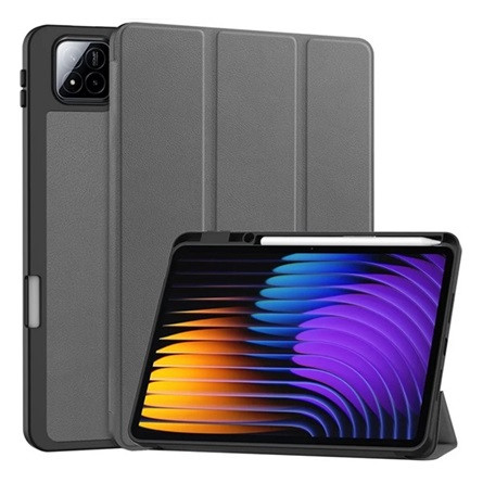 gigapack Xiaomi Pad 7 Pro GIGAPACK Tok álló, bőr hatású aktív FLIP, ceruza tartó, SÖTÉTSZÜRKE
