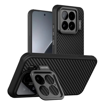 NILLKIN Xiaomi 15 NILLKIN CARBOPROP szilikon telefonvédő ütésállóság, karbon minta, FEKETE
