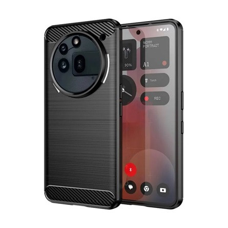 gigapack Nothing Phone GIGAPACK Szilikon telefonvédő ütésállóság, karbon minta, FEKETE