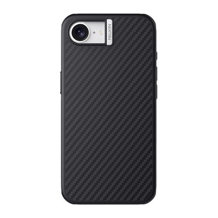 NILLKIN iPhone 16e NILLKIN SYNTHETIC FIBER PRO műanyag telefonvédő aramid bevonat, MagSafe, FEKETE/EZÜST