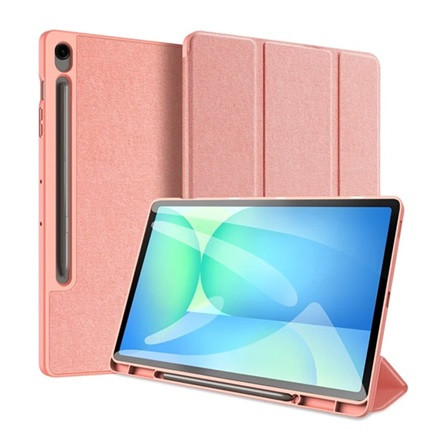 DUX DUCIS Samsung Tab S10 FE Plus WIFI DUX DUCIS DOMO tok álló, bőr hatású aktív FLIP, ceruza tartó, RÓZSASZÍN
