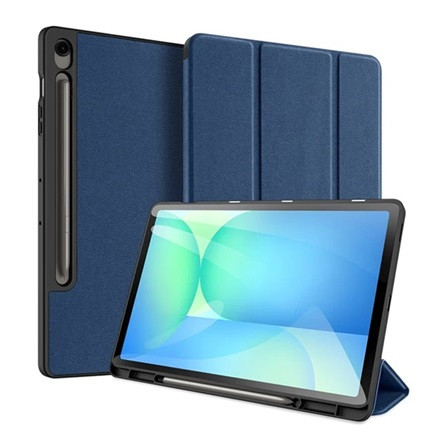 DUX DUCIS Samsung Tab S10 FE Plus WIFI DUX DUCIS DOMO tok álló, bőr hatású aktív FLIP, ceruza tartó, SÖTÉTKÉK