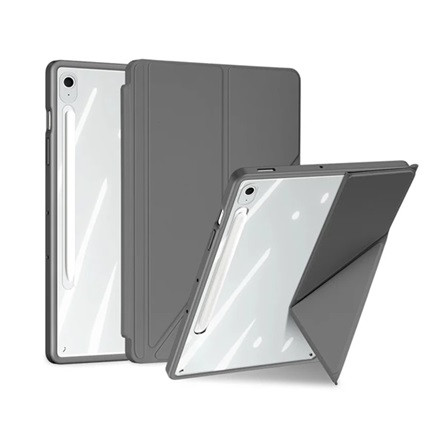 DUX DUCIS Samsung Tab S10 FE Plus WIFI DUX DUCIS MAGI ORIGAMI tok álló, bőr hatású aktív FLIP, ceruza tartó, SZÜRKE