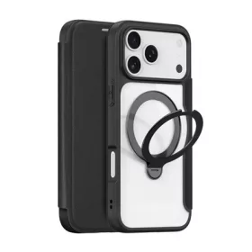   DUX DUCIS iPhone 17 Pro Max DUX DUCIS SKIN X PRO tok álló, bőr hatású FLIP, MagSafe, FEKETE