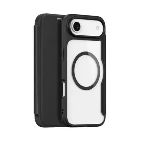   DUX DUCIS iPhone 17 Air DUX DUCIS SKIN X PRO tok álló, bőr hatású FLIP, MagSafe, FEKETE