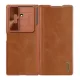 NILLKIN Samsung Z Fold7 NILLKIN QIN PRO tok álló, bőr hatású FLIP, érintő ceruza, BARNA