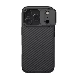   NILLKIN iPhone 17 Pro NILLKIN CAMSHIELD PRO MAGNETIC műanyag telefonvédő ütésállóság, csíkos, FEKETE