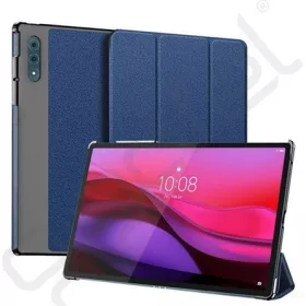   DUX DUCIS Lenovo Yoga Tab Plus DUX DUCIS DOMO tok álló, bőr hatású aktív FLIP, textil minta, SÖTÉTKÉK