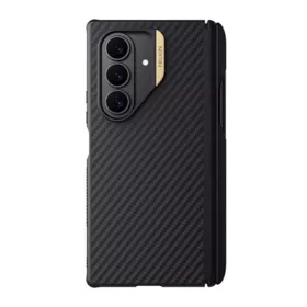   NILLKIN Samsung Z Fold7 NILLKIN SYNTHETIC FIBER PRO műanyag telefonvédő aramid bevonat, érintő ceruza, FEKETE/ARANY