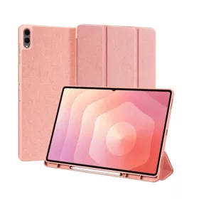   DUX DUCIS Samsung Tab S11 Ultra 5G DUX DUCIS DOMO tok álló, bőr hatású aktív FLIP, ceruza tartó, RÓZSASZÍN