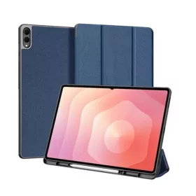   DUX DUCIS Samsung Tab S11 Ultra 5G DUX DUCIS DOMO tok álló, bőr hatású aktív FLIP, ceruza tartó, SÖTÉTKÉK