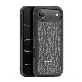   DUX DUCIS iPhone Air DUX DUCIS SHLD defender szilikon telefonvédő erős ütésállóság, háromszög minta, FEKETE