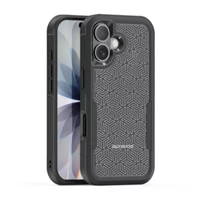  DUX DUCIS iPhone 17 DUX DUCIS SHLD defender szilikon telefonvédő erős ütésállóság, háromszög minta, FEKETE