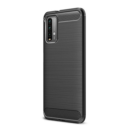 Gigapack Xiaomi Poco M3 Gigapack Szilikon telefonvédő ütésállóság, karbon minta, FEKETE