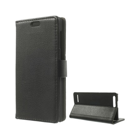 Gigapack Huawei Ascend G6 LTE 4G Gigapack tok álló, bőr hatású FLIP, prémium, FEKETE