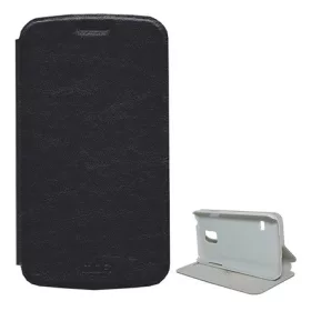   Mofi Samsung S5 mini MOFI RUI tok álló, bőr hatású FLIP, asztali tartó, FEKETE