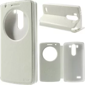  Roar LG G3 S ROAR NOBLE VIEW tok álló, bőr hatású FLIP, ablakos, FEHÉR