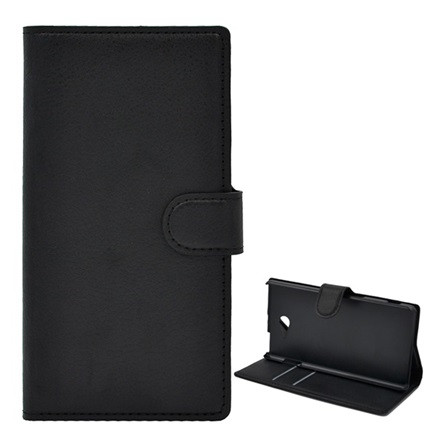 Gigapack Sony Xperia M2 Aqua Gigapack tok álló, bőr hatású FLIP, prémium, FEKETE