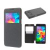 Mercurycase Samsung Grand Prime 2015 MERCURY Wow tok álló, bőr hatású FLIP, textil minta, SZÜRKE