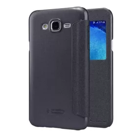   Nillkin Samsung J5 (2015) NILLKIN SPARKLE műanyag telefonvédő FLIP, ablakos, FEKETE