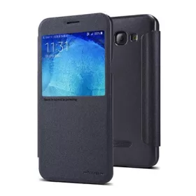   Nillkin Samsung A8 (2015) NILLKIN SPARKLE műanyag telefonvédő FLIP, ablakos, FEKETE