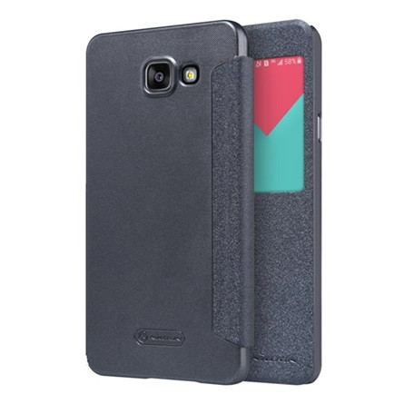 Nillkin Samsung A5 (2016) NILLKIN SPARKLE műanyag telefonvédő FLIP, ablakos, FEKETE