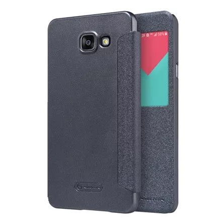 Nillkin Samsung A5 (2016) NILLKIN SPARKLE műanyag telefonvédő FLIP, ablakos, FEKETE